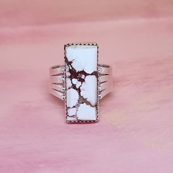 Southwestern Wildhorse Jasper and Sterling Ring - Picture 1 of 6